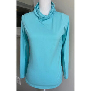 Ibkul Mock Turtleneck Mesh Blue Size Extra Small XS
